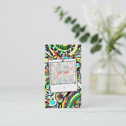 Skizzen Fantasy Art - Abstrakte Blume 3 Visitenkarte (Stehend Vorderseite)