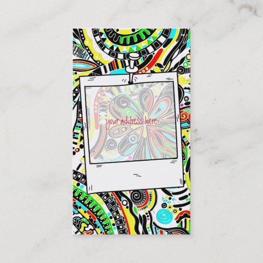 Skizzen Fantasy Art - Abstrakte Blume 3 Visitenkarte (Rückseite)