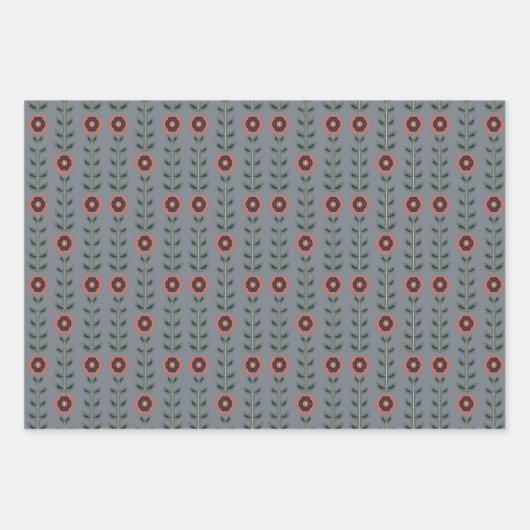 Skizzen für Rosa und Grau Geschenkpapier Set (Vorderseite)