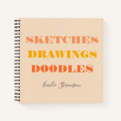 Skizzen Zeichnungen Doodles Retro Stil Personalisi Notizblock (Vorderseite)