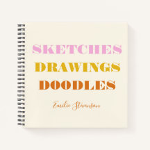 Skizzen Zeichnungen Doodles Rosa Rost Personalisie