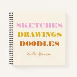 Skizzen Zeichnungen Doodles Rosa Rost Personalisie Notizblock