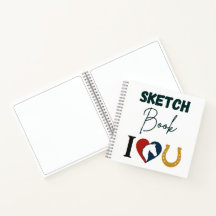 Skizzenbuch 'Ich liebe dich' für Pferdeliebhaber