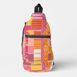 Skizzenbuch-Marken - Texturierte mehrfarbige Strei Crossbody Bag