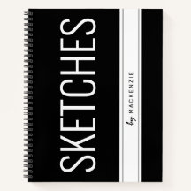 Skizzenbuch mit großem Personalisierten Titel