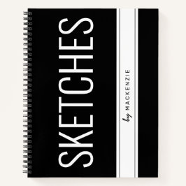 Skizzenbuch mit großem Personalisierten Titel Notizblock