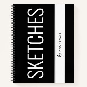 Skizzenbuch mit großem Personalisierten Titel Notizblock