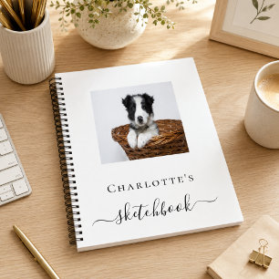 Skizzenbuch mit individuellem Hund Haustier Foto T Notizblock