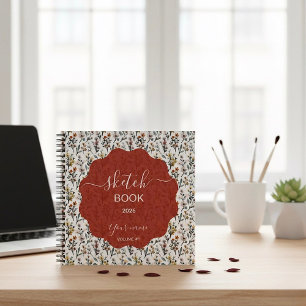 Skizzenbuch mit luxuriösen floralen Designs und Ku Notizblock