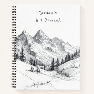 Skizzenbuch Naturkunst Berglandschaft Notizblock