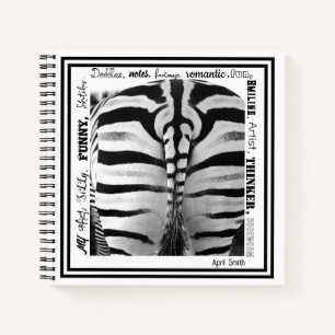Skizzenbuch/Notizbuch - Zebra Schwarz-Weiß-Notizbu Notizblock