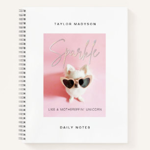 Skizzenbuch Pink Girl Chihuahua Sparkle Notizblock