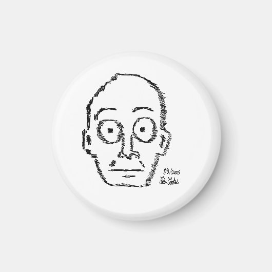 skizzenhaft gezeichnetes Cartoon-Gesicht ( Erica C Magnet (Vorne)