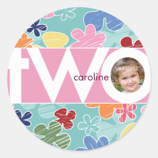 Skizzenhafte Blume Nummer Zwei Aufkleber (Vorderseite)