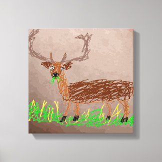 Skizzenhafte Hirsch-Wandkunst Leinwanddruck