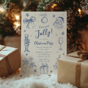 Skizzenhafte Weihnachtsfeier Einladung