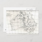 Skizzenkarte von Australien Postkarte (Vorne/Hinten)