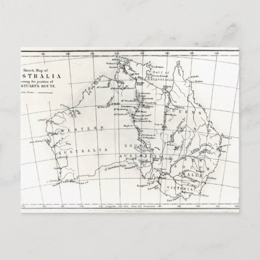 Skizzenkarte von Australien Postkarte (Vorderseite)