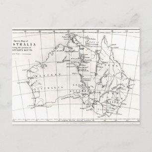 Skizzenkarte von Australien Postkarte