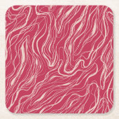 Skizzenkurven Rechteckiger Pappuntersetzer (Vorderseite)