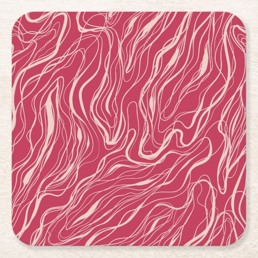 Skizzenkurven Rechteckiger Pappuntersetzer (Vorderseite)