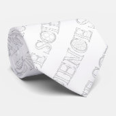 Skizzenmuster der Wissenschaftstypografie Krawatte (Gerollt)