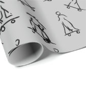 Skizzenmuster für Skater Geschenkpapier (Rolleneckpunkt)