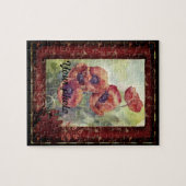 Skizzenstift handgezogene Mohn-Blume schön Puzzle (Horizontal)