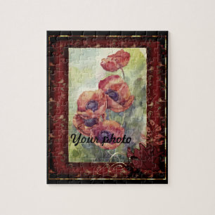 Skizzenstift handgezogene Mohn-Blume schön Puzzle