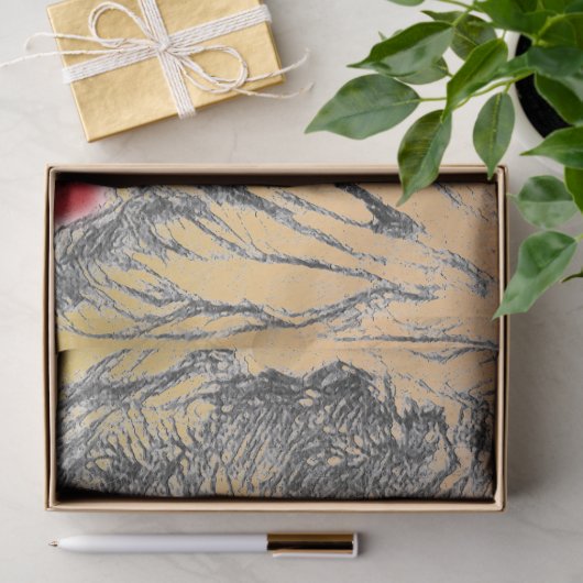 Skizzenstift handgezogene Mohn-Blume schön Seidenpapier (Geschenk)