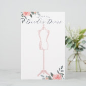 Skizzieren des Brautparty-Dress der Braut (Stehend Vorderseite)