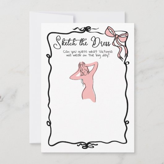 Skizzieren Sie das Brautparty "Drawn Bow" von der Einladung (Vorderseite)