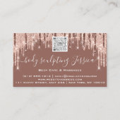 Skizzieren von QRCode-Logos Rose Glitzer Skin Visitenkarte (Rückseite)