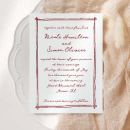 Skizzierrahmen, handgezeichnete Hochzeit Einladung