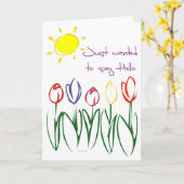 Skizziert Tulpe-Hallo Karte (Gelbe Blume)