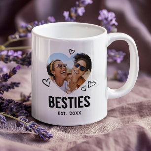 Skizzierte beste Freundinnen Herz Foto Kaffeetasse