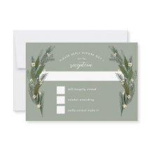 Skizzierte Blume Blätter Greenery Sage Wedding