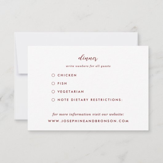 Skizzierte Blume Blätter Grüne Peach Hochzeit RSVP Karte (Rückseite)