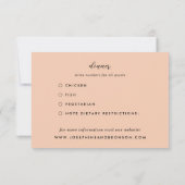 Skizzierte Blume Blätter Grüne Schwarze Hochzeit RSVP Karte (Rückseite)