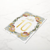 Skizzierte Blume Boho Gold Foil Tischnummern (Gedreht)