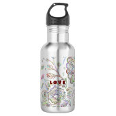 Skizzierte Blume Edelstahlflasche (Vorderseite)
