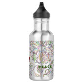Skizzierte Blume Edelstahlflasche (Rechts)