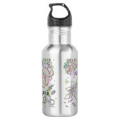 Skizzierte Blume Edelstahlflasche (Rückseite)