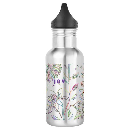 Skizzierte Blume Edelstahlflasche (Links)