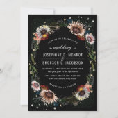 Skizzierte Blume Einmalige Schwarze Hochzeit Einla (Vorderseite)