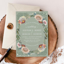 Skizzierte Blume Einzigartige Einladung zur Hochze