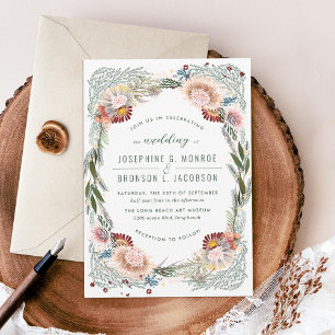 Skizzierte Blume Einzigartige Einladung zur White 