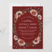 Skizzierte Blume Einzigartiger Dunkler Roter Maroo (Vorderseite)