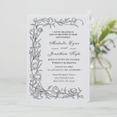Skizzierte Blume in einer Christlichen Hochzeit Einladung (Stehend Vorderseite)