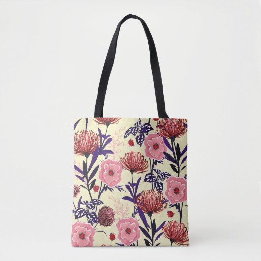 Skizzierte Blume in hellen Farben nahtlos p Tasche (Vorderseite)